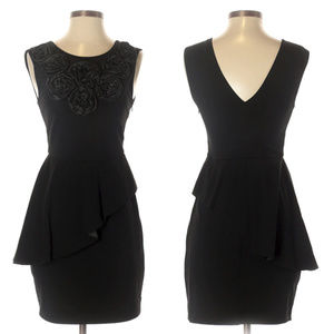 MM Couture By Miss Me Black Cocktail Peplum Dress